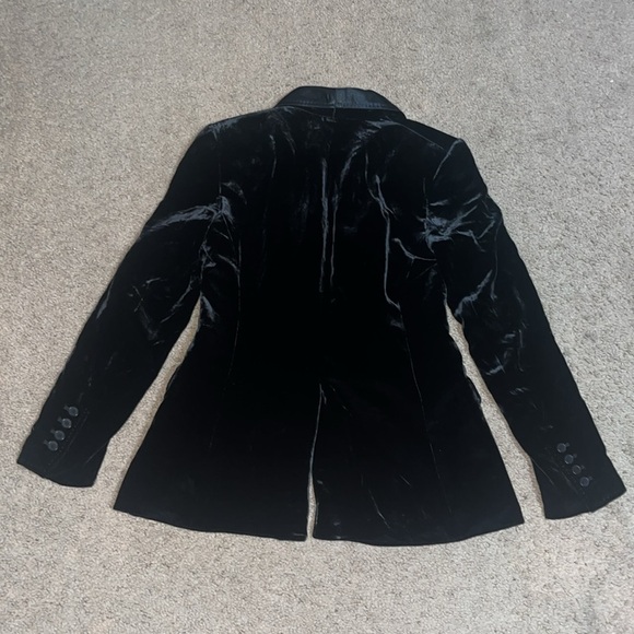 Victoria’s Secret BODY by VICTORIA Velvet Silk One-Button Blazer Jacket Black 6 - Picture 7 of 10